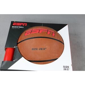 ESPN Basketball Official Size 29.5 Brown Pebbled Ball Hand Pump Retail New